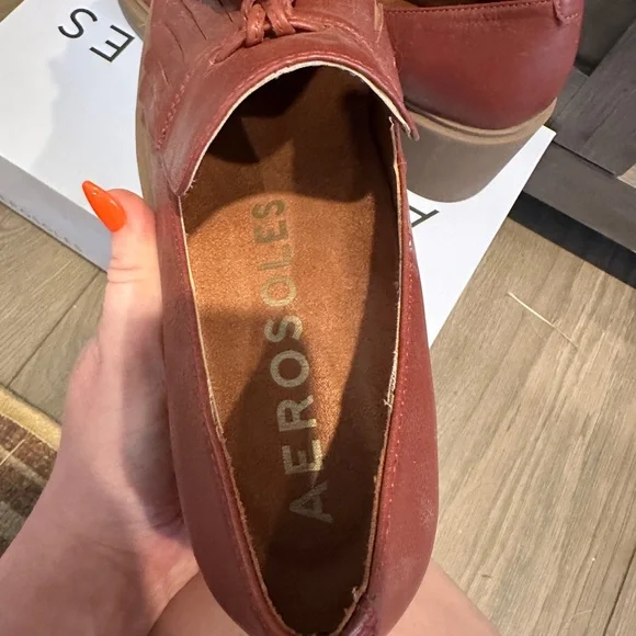 AEROSOLES Women's Tassel Loafers in Rust Brown - Picture 3 of 4
